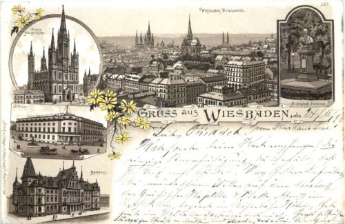 Gruss aus Wiesbaden - Litho