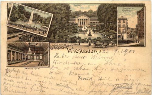 Gruss aus Wiesbaden - Litho