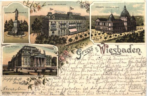 Gruss aus Wiesbaden - Litho