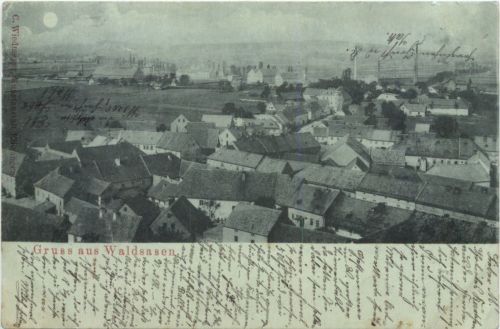 Gruss aus Waldsasen - Bahnpost Wiesau Eger