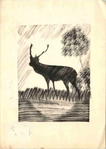 Hirsch - handgemalt