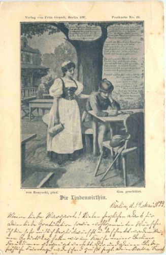 Künstler Ak von Rozynski - Die Lindwirthin