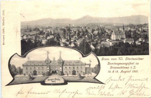 Grossschönau - Gruss vom XI Oberlausitzer Bundesgesangsfest 1901