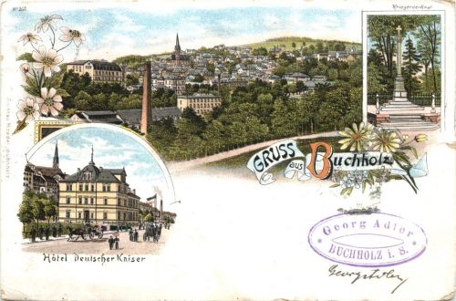 Gruss aus Buchholz in Sachsen - Litho