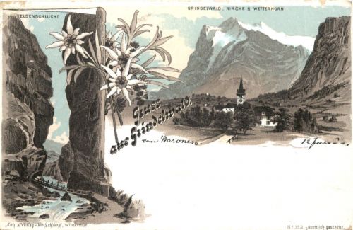 Gruss aus Grindelwald - Litho
