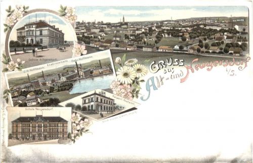 Gruss aus Alt und Neugersdorf in Sachsen - Litho
