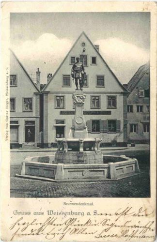 Gruss aus Weissenburg a. S. - Brunnendenkmal
