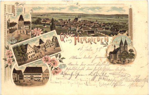 Gruss aus Herrieden - Litho