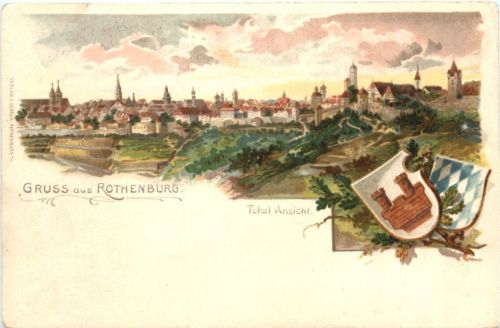 Gruss aus Rothenburg - Litho