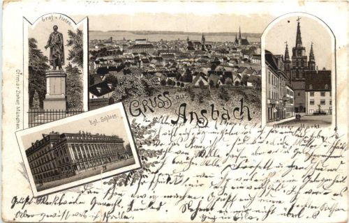 Gruss aus Ansbach - Litho - 1895