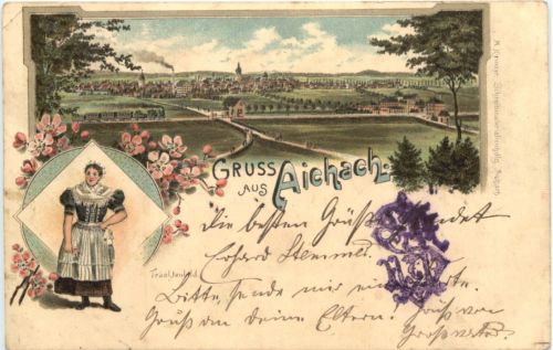 Gruss aus Aichach - Litho