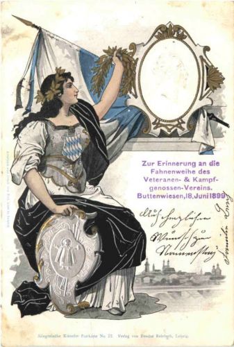 Buttenwiesen - Fahnenweihe 1899 - Litho
