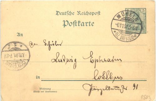 Mügeln - Bz. Dresden - Ganzsache