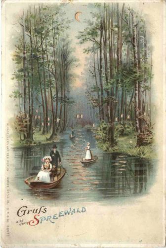 Gruss aus dem Spreewald - Litho - Halt gegen Licht
