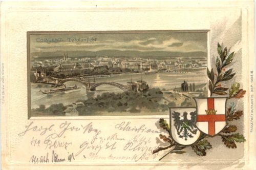 Coblenz - Litho - Prägekarte