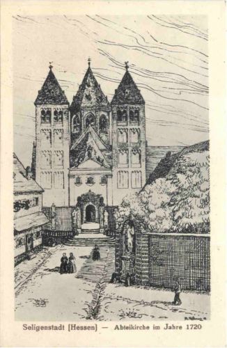 Seligenstadt am Main - Abteikirche im Jahre 1720