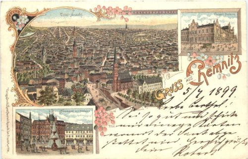 Gruss aus Chemnitz - Litho