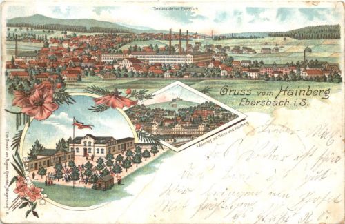 Ebersbach Oberlausitz - Gruss vom Hainberg - Litho