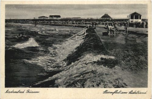 Nodseebad Büsum - Sturmflut am Südstrand
