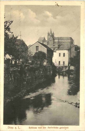 Diez an der Lahn - Schloss von der Aarbrücke