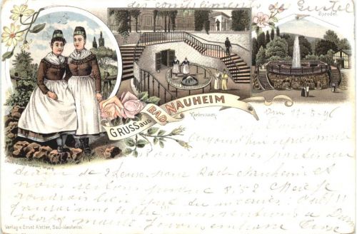 Gruss aus Bad Nauheim - Litho