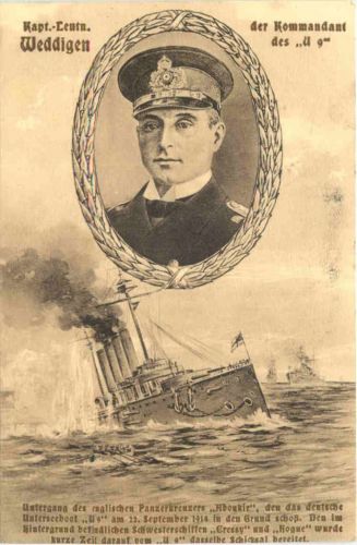 Kapt. Leutnant Weddigen - Kommandant U9 - Feldpost