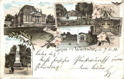 Gruss aus Wiesbaden - Litho