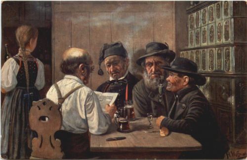 Künstler Ak H. Hoffmann - Dorfpolitiker