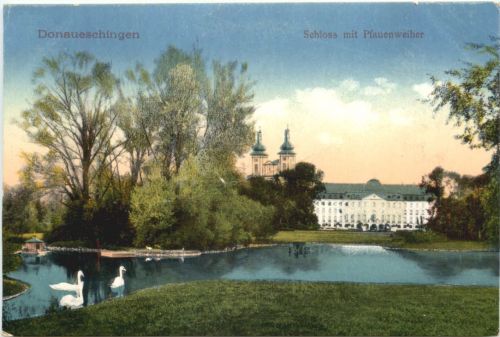 Donaueschingen - Schloss mit Pfauenweiher