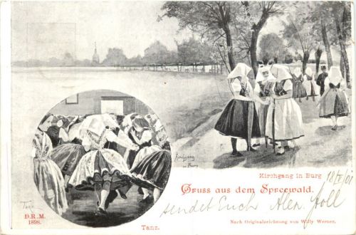 Gruß aus dem Spreewald - Kirchgang in Burg