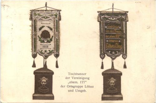 Löbau in Sachsen - Tischbanner der Vereinigung ehem. 177