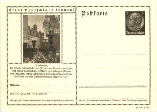 Karlsruhe - Ganzsache