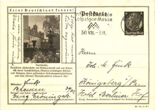 Karlsruhe - Ganzsache