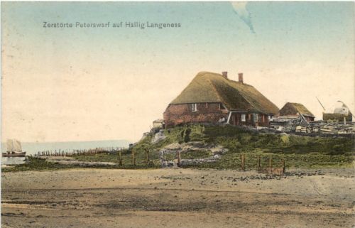 Zerstörte Peterswarf auf Hallig Langeness