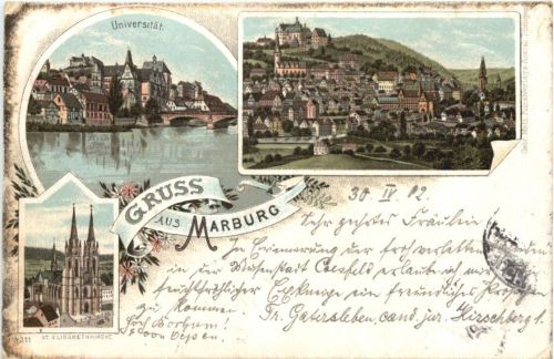 Gruss aus Marburg - Litho