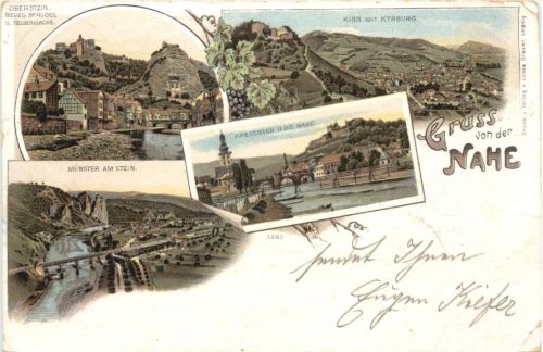 Gruss von der Nahe - Litho - Kirn