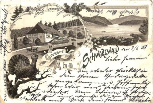 Gruss aus dem Aha - Schwarzwald Litho