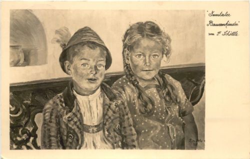 Inntaler Bauernkinder - Künstler Ak Schöttle