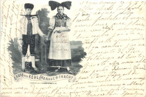 Gruss aus Kehl am Rhein - Hanauer Tracht