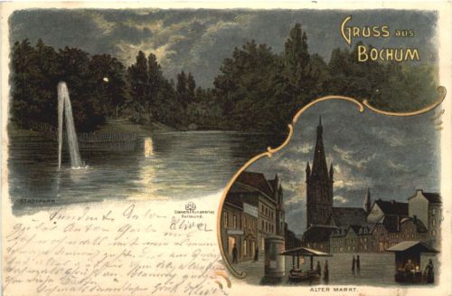Gruss aus Bochum - Litho