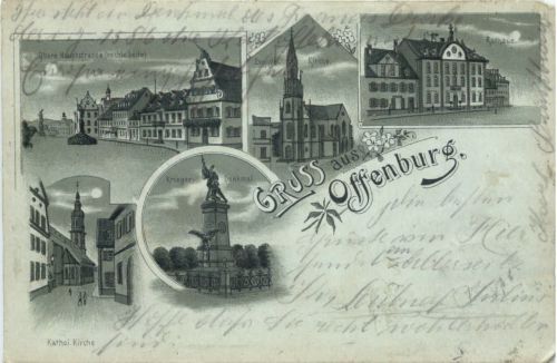 Gruss aus Offenburg - Litho