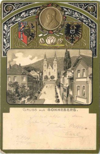 Gruss aus Sonneberg in Thüringen - Litho