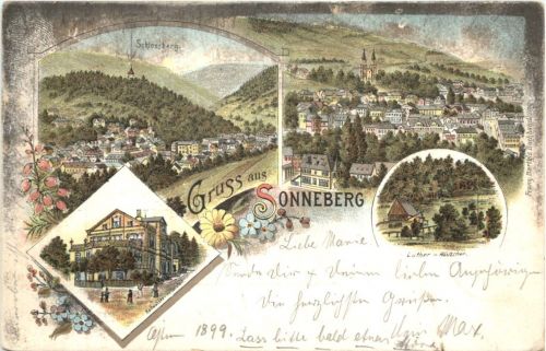 Gruss aus Sonneberg in Thüringen - Litho