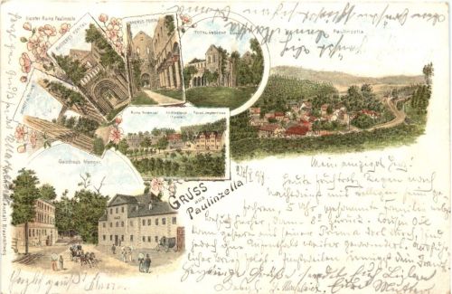 Gruss aus Paulinzella - Litho