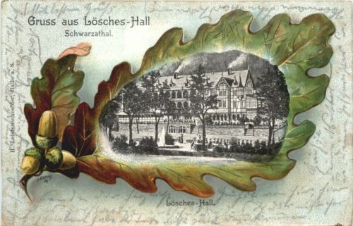 Gruss aus Lösches-Hall Schwarzathal- Litho
