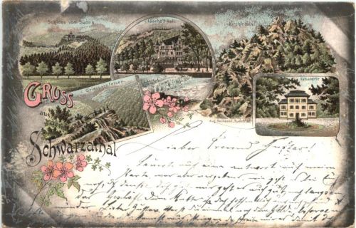 Gruss aus dem Schwarzathal - Litho