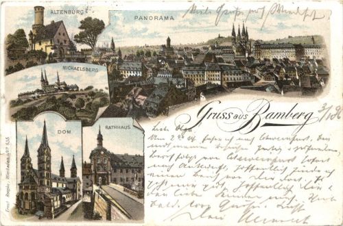 Gruß aus Bamberg - Litho