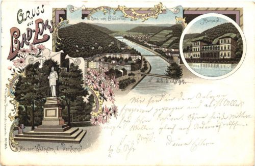 Gruss aus Bad Ems - Litho