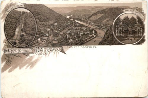 Gruss aus Bad Ems - Litho