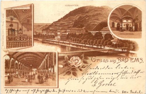 Gruss aus Bad Ems - Litho